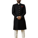 Classic Black Achkan for Men | Elegant Ethnic Wear | Jaipurio